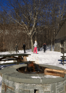 Fire pit at cross-country ski center