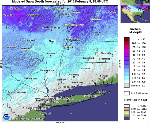 NWS snow depth NE US