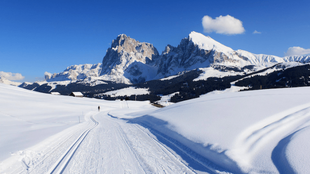 Ski trail in Italian Dolomites