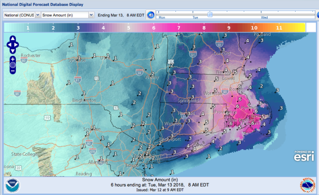 snowforecast March 13 2018 8am
