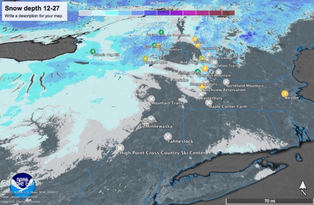 Snow depth and ski centers