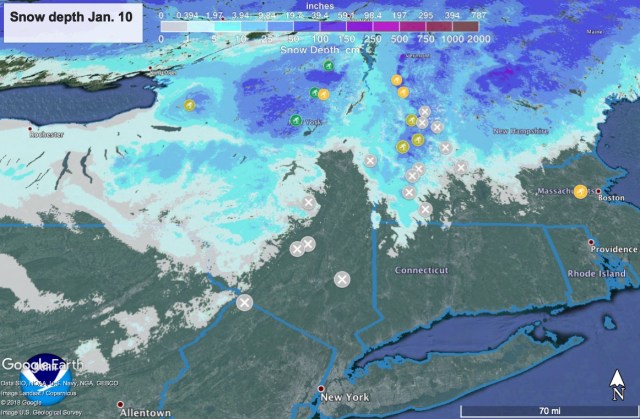 Snow depth January 10 2019