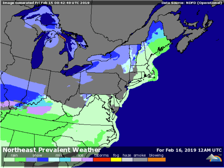Feb 15 7pm weather forecast