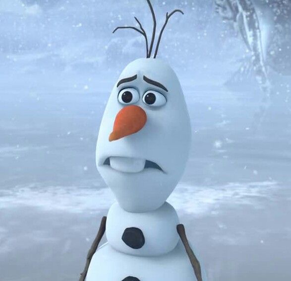 Olaf the snowman is disappointed