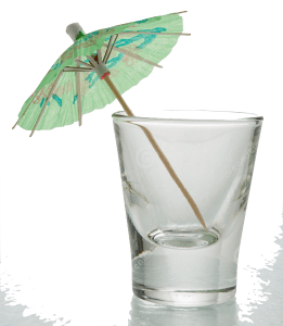 empty shot glass w umbrella
