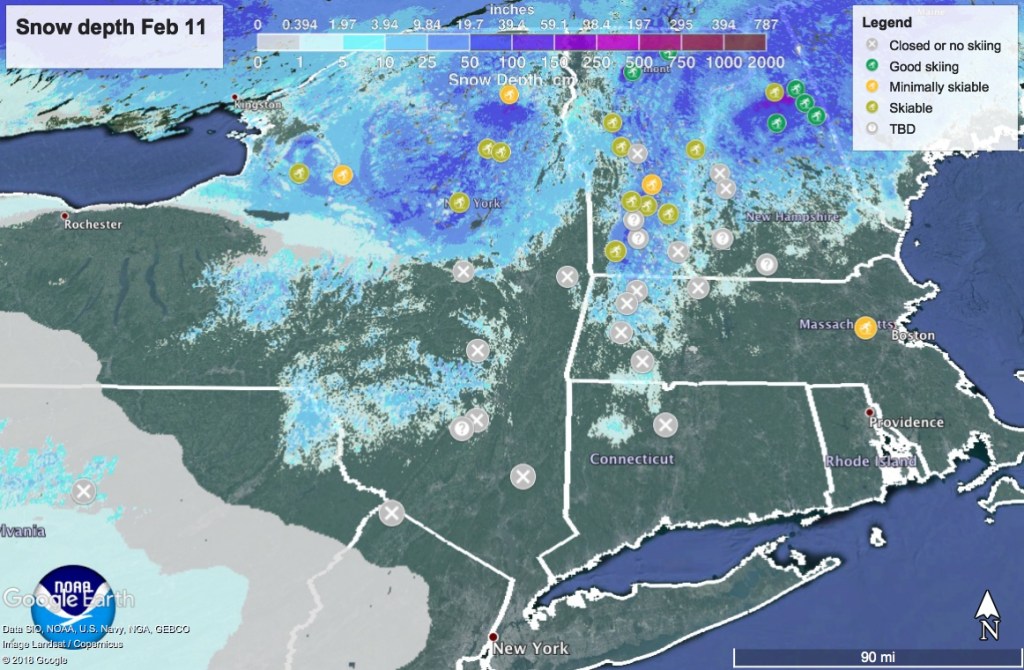 Snow depth Feb 11 2019