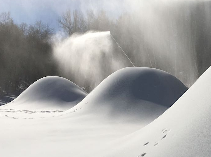 Photo of snow being added to Craftsbury snow store