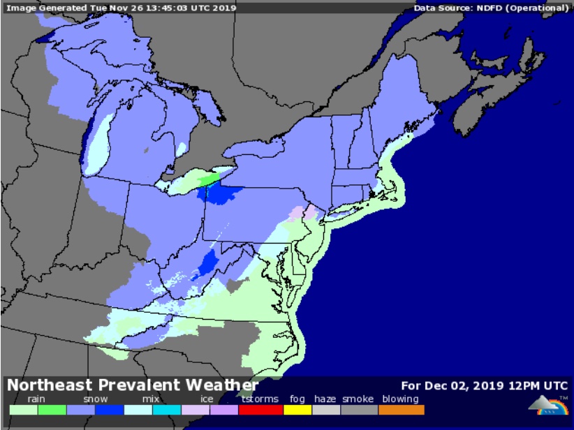 Weather forecast northeast US 2019-1202