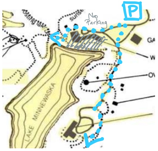 Minnewaska state park parking construction at the old hotel location