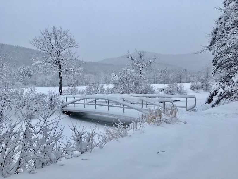 Woodchuck bridge covered in snow, Jackson NH